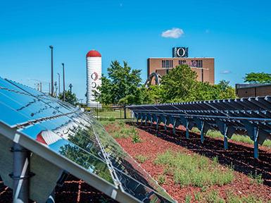 Owens Solar Panels and building campus photo